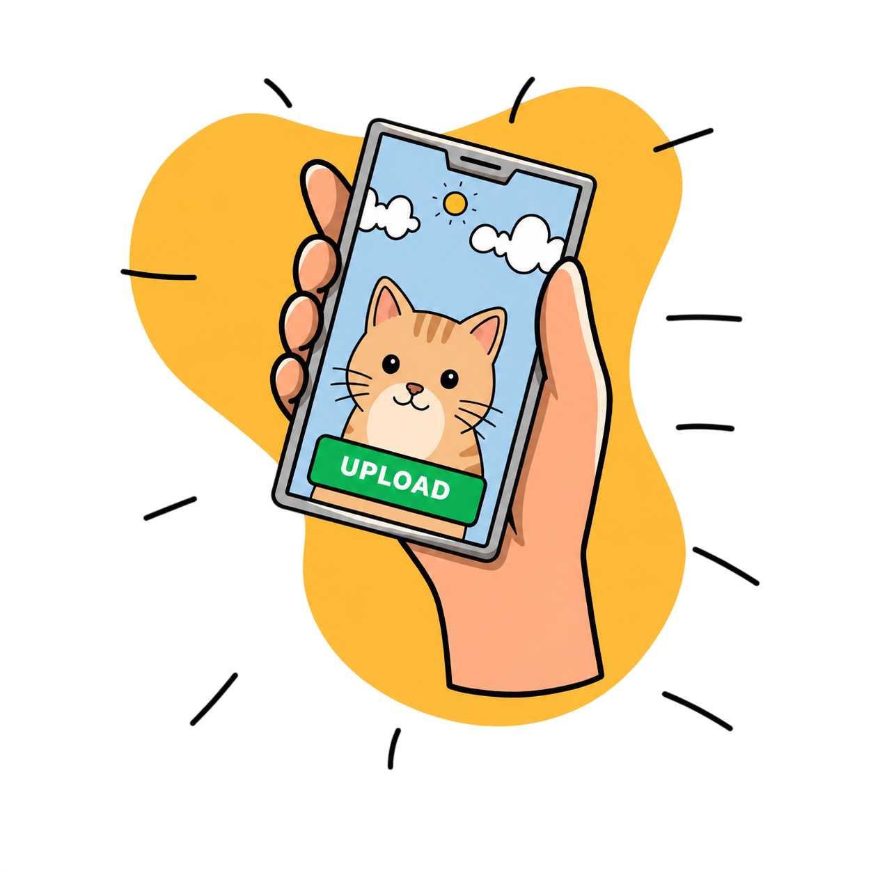 Uploading a pet photo on a phone